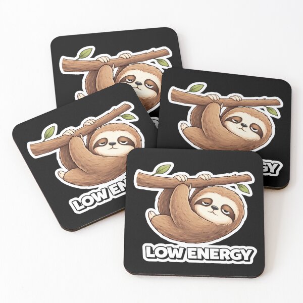 Item preview, Low Energy Sloth Funny Cartoon designed and sold by LazyMoodStudio.