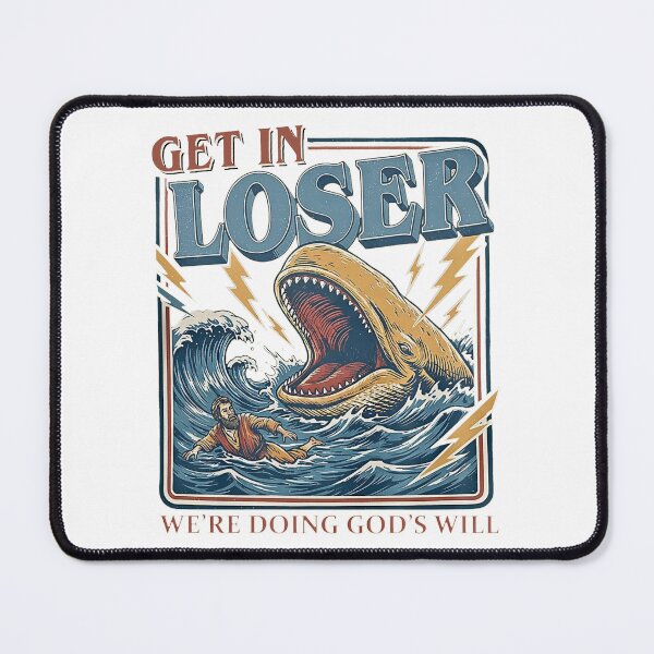 Item preview, Get In Loser Were Doing God’s Will, Jonah And The Whale, Funny Faith designed and sold by ThatTheoHall.