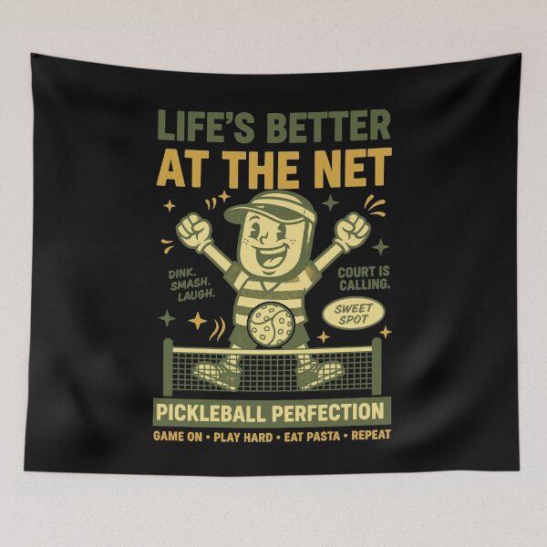 Artikelvorschau, Pickleball Lifes Better At The Net Funny Player entworfen und verkauft von LuminOrb.