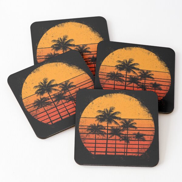 Item preview, Retro Sunset Palm Trees Vintage Aesthetic – 80s Tropical Summer Beach Vaporwave Design designed and sold by Money Magnet Studio.