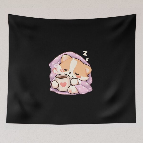 Item preview, Cute Sleeping Corgi with Hot Cocoa designed and sold by Trendora90.