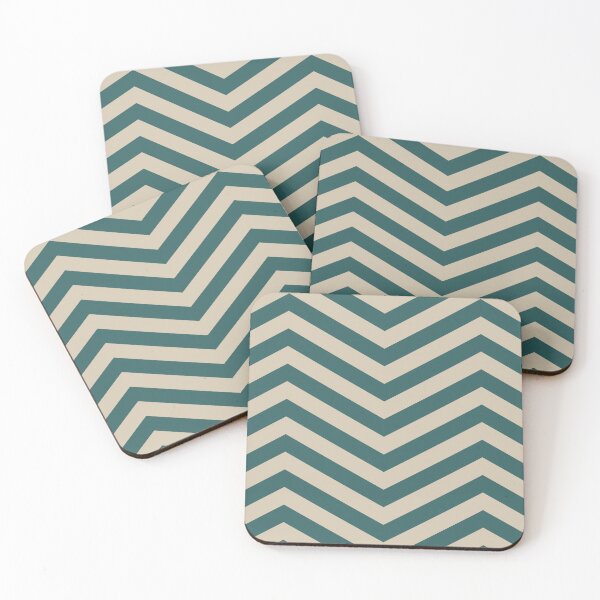 Item preview, Teal And Beige Chevron Zigzag Pattern designed and sold by pattern-archive.