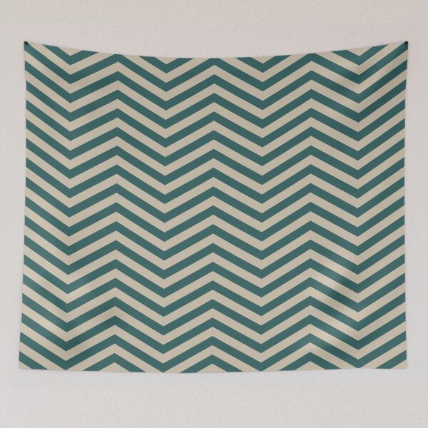 Item preview, Teal And Beige Chevron Zigzag Pattern designed and sold by pattern-archive.
