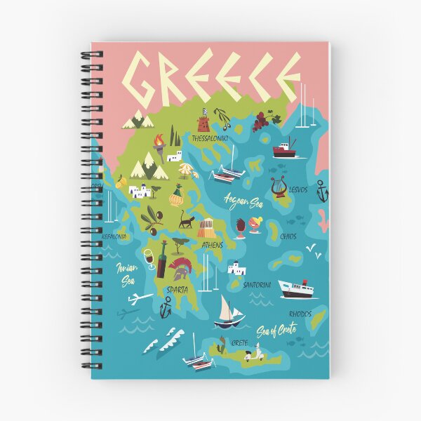 Item preview, Greece map poster designed and sold by GAGodel.