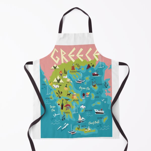 Item preview, Greece map poster designed and sold by GAGodel.