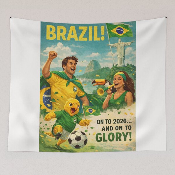 Item preview, Brazil Rio de Janeiro Christ the Redeemer Sugarloaf Mountain FIFA World Cup 2026 Football Celebration designed and sold by Places On Earth.
