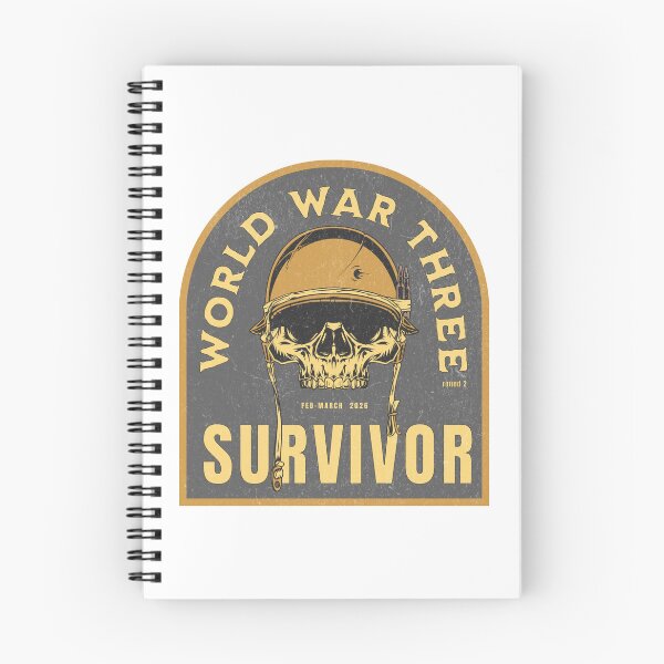 Item preview, World War Three Survivor Retro Military Skull Design for Middle East Conflict designed and sold by RealLifeMerchies.