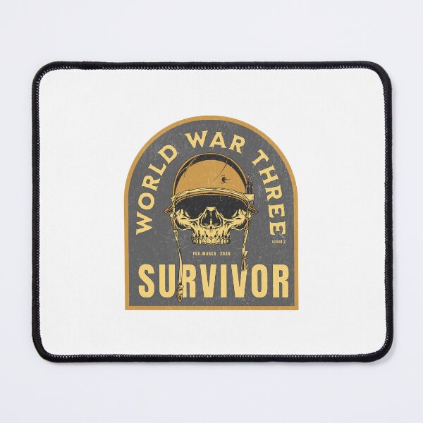 Item preview, World War Three Survivor Retro Military Skull Design for Middle East Conflict designed and sold by RealLifeMerchies.
