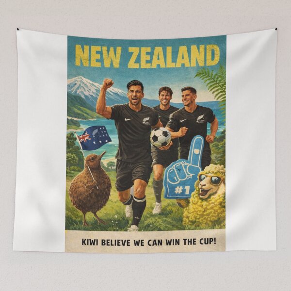 Item preview, New Zealand Mount Cook Auckland All Whites FIFA World Cup 2026 Football Culture designed and sold by Places On Earth.
