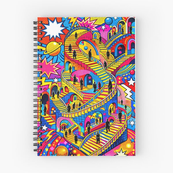 Item preview, Pop Art Infinite Staircase – Psychedelic Escher Style Optical Illusion Geometry Art designed and sold by Dominik1994.