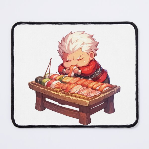 Item preview, Archer Fate Stay Night Chibi Sushi White Hair Feast designed and sold by Spraykart.