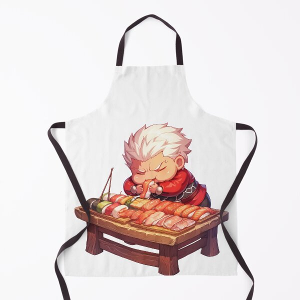 Item preview, Archer Fate Stay Night Chibi Sushi White Hair Feast designed and sold by Spraykart.