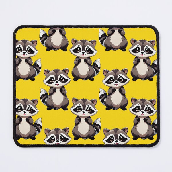 Item preview, Raccoon Pattern Design On Yellow Background  designed and sold by PatternTitan.