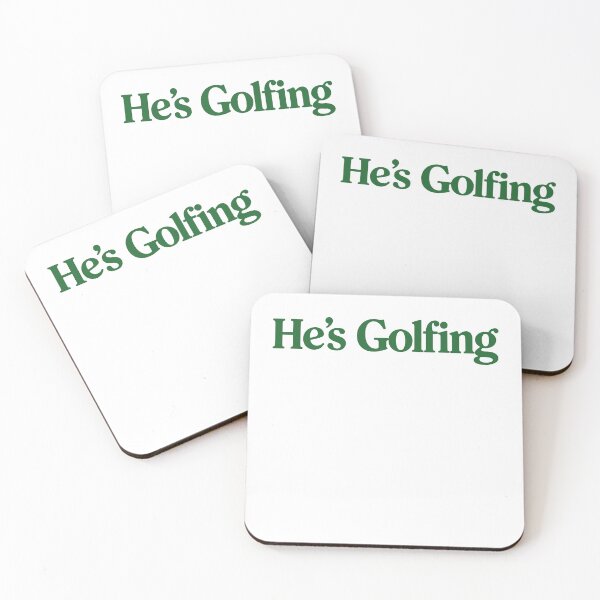 Item preview, Hes Golfing Funny Golf Quote Art designed and sold by margamPagenberg.