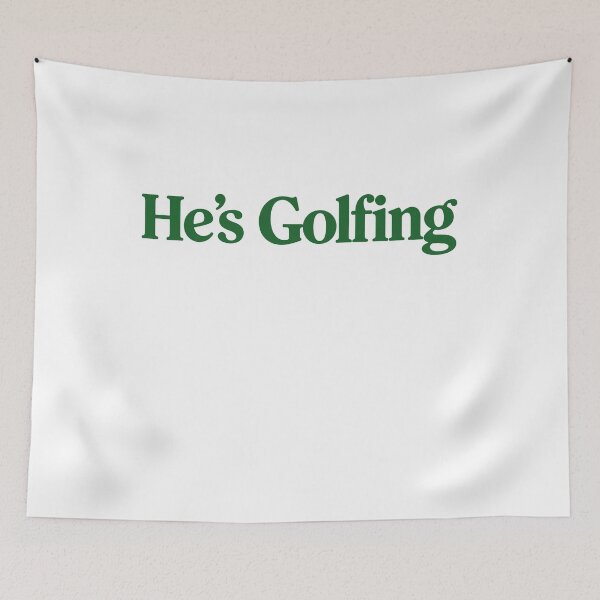 Item preview, Hes Golfing Funny Golf Quote Art designed and sold by margamPagenberg.