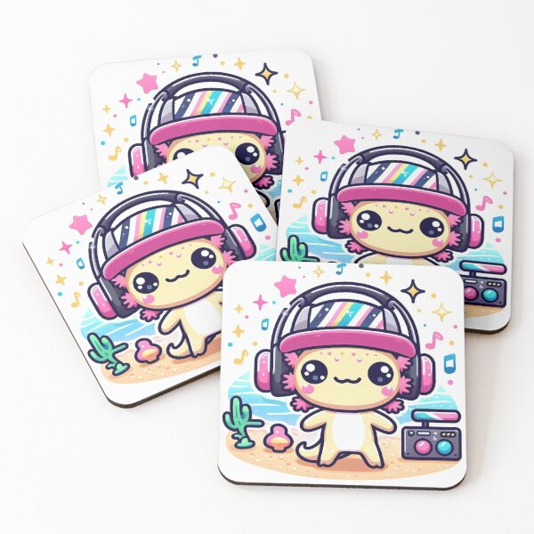 Item preview, Cute Kawaii Axolotl Astronaut Dancing at Beach Party designed and sold by Mitaudesign.