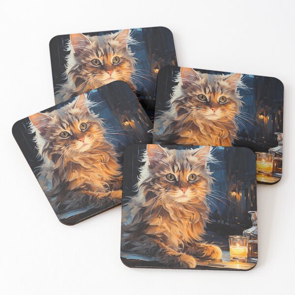 Item preview, Curious Cat at Night Café Table designed and sold by Erika Kaisersot.