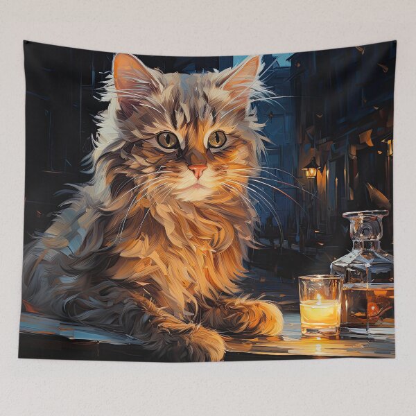 Item preview, Curious Cat at Night Café Table designed and sold by Erika Kaisersot.