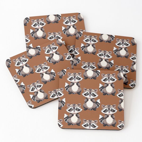 Item preview, Raccoon Pattern Design On Brown Background  designed and sold by PatternTitan.