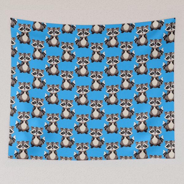 Item preview,  Raccoon Pattern Design On Blue Background  designed and sold by PatternTitan.