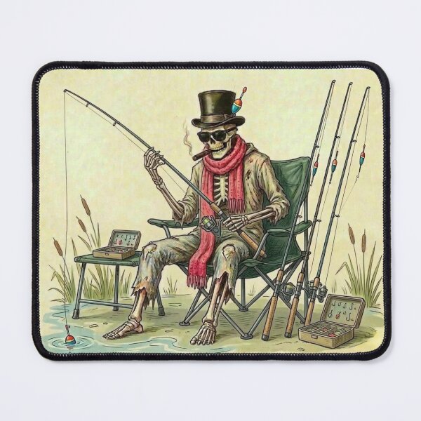 Item preview, The Eternal Angler - Patiently Waiting Skeleton Fisherman designed and sold by Stefanrajzer.