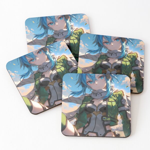 Item preview, Sinon Sword Art Online Blue Hair Waifu Sky Background Calm designed and sold by Spraykart.