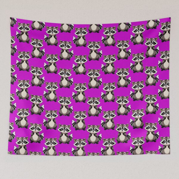 Item preview, Raccoon Pattern Design On Purple Background  designed and sold by PatternTitan.