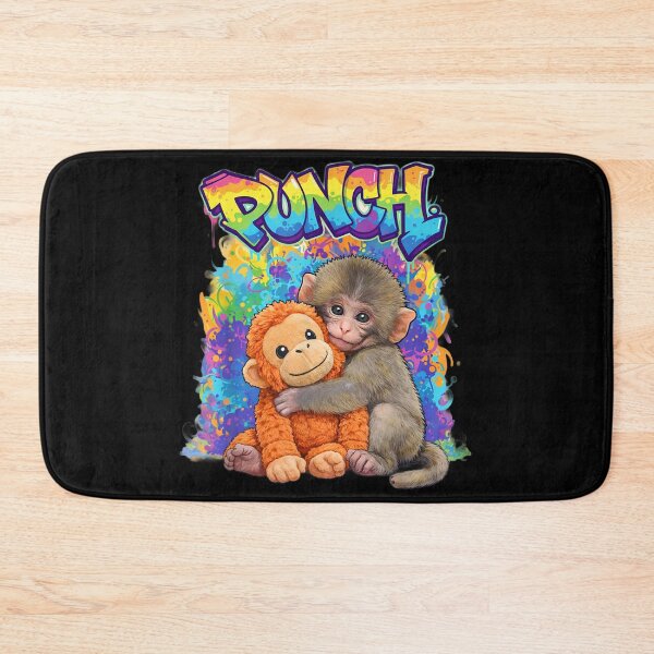 Item preview, Punch Monkey Hugging Plush Friend Colorful Graffiti Splatter Street Art Style Design designed and sold by StanaLuis.