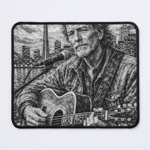 Item preview, Gordon Lightfoot in Toronto black and white Painting by Lulu Leb designed and sold by LuluLeb.