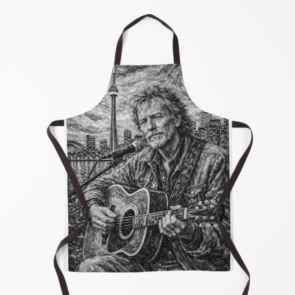 Item preview, Gordon Lightfoot in Toronto black and white Painting by Lulu Leb designed and sold by LuluLeb.