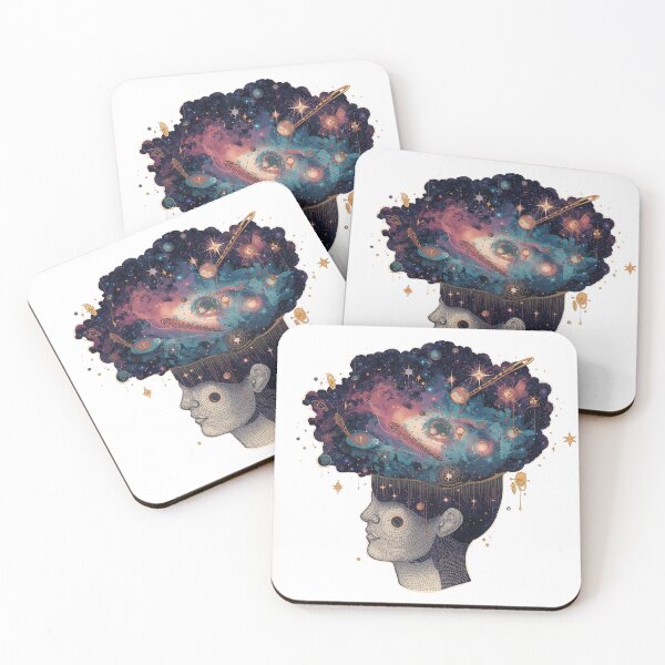 Item preview, Universe of Thoughts – Surreal Cosmic Mind Illustration designed and sold by catcurio.