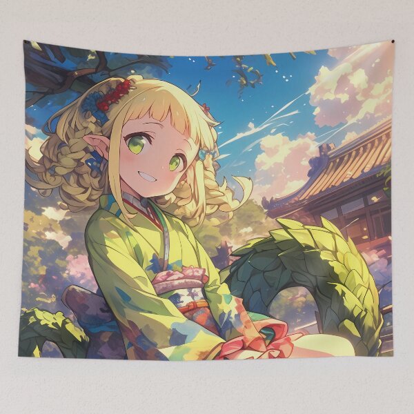 Item preview, Shiemi Moriyama Blue Exorcist Kimono Shrine Cute Spring Scene designed and sold by Spraykart.