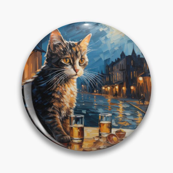Item preview, Moonlit Cat at Café Terrace designed and sold by Erika Kaisersot.