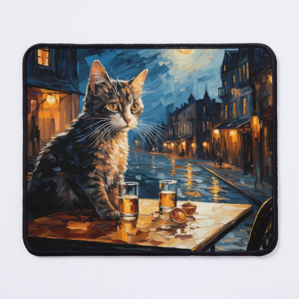 Item preview, Moonlit Cat at Café Terrace designed and sold by Erika Kaisersot.
