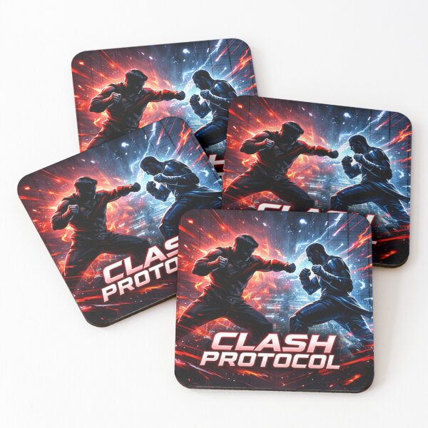 Item preview, Clash Protocol Futuristic Fight Artwork Cyberpunk Combat Poster Neon Battle Illustration Sci-Fi Warrior Art Print designed and sold by maddy9512.