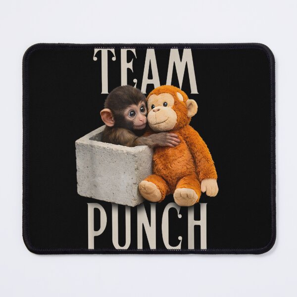 Item preview, Team Punch Baby Monkey Hugging Stuffed Toy In Concrete Block Realistic Art designed and sold by Capisedo.