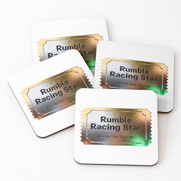 Item preview, A shiny golden ticket with Rumble Racing Star text on transparent background designed and sold by Creative88Art.