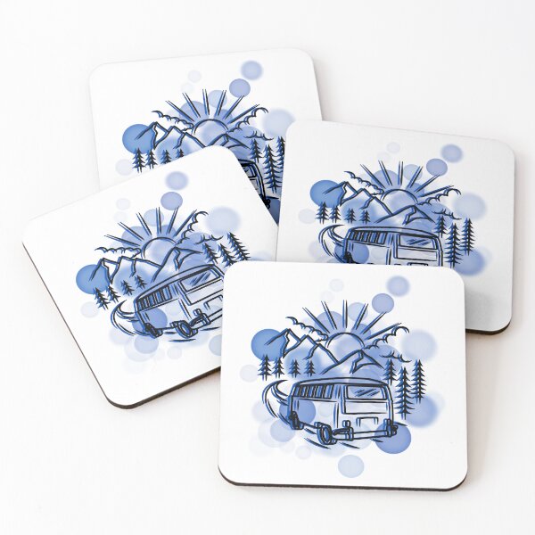 Item preview, Mountain Landscape Outline in Blue Tones - Lineart Illustration designed and sold by iamKRUK.
