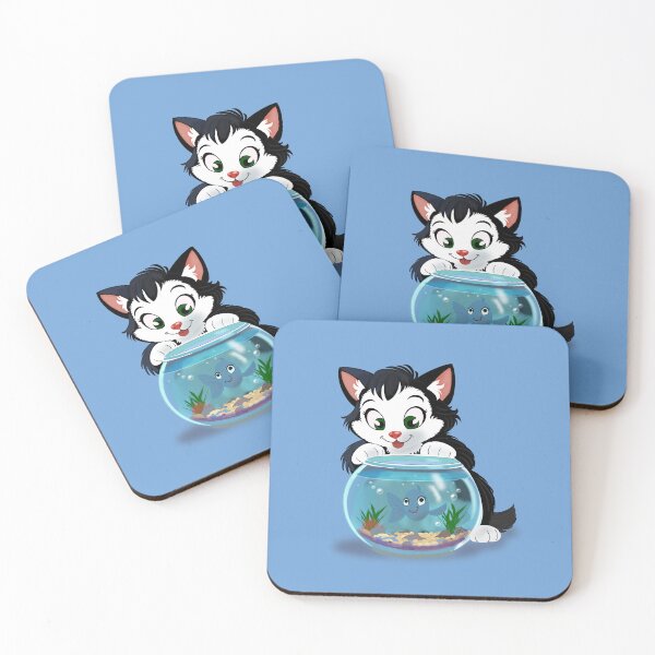 Item preview, Cat with fish designed and sold by alec-t.