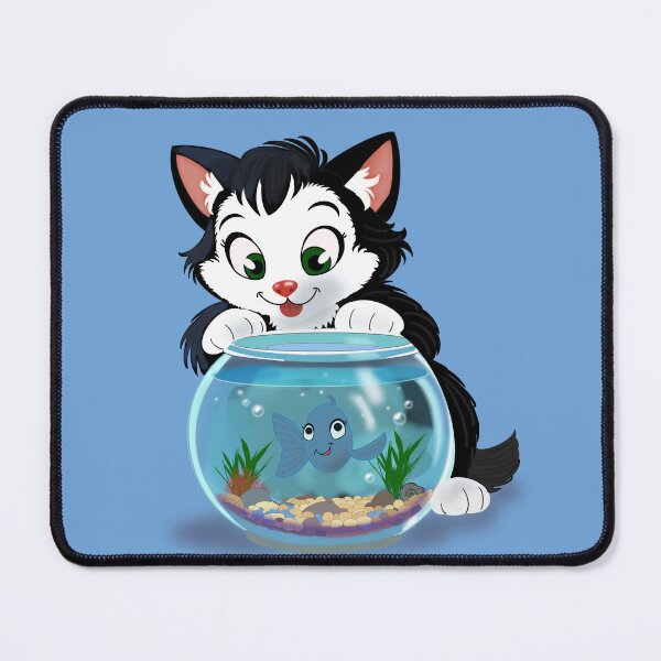 Item preview, Cat with fish designed and sold by alec-t.