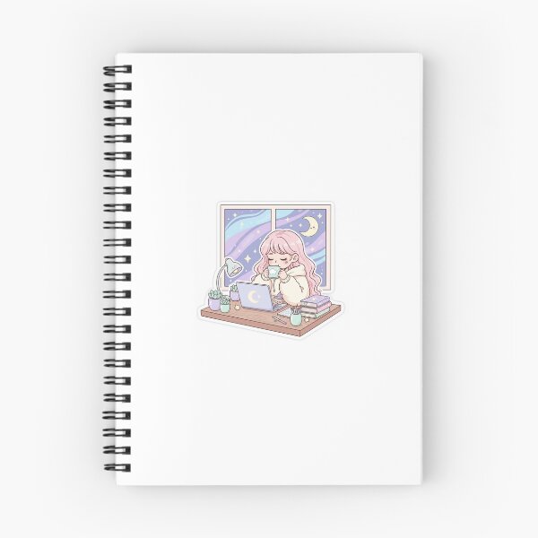 Item preview, Late Night Study Girl Aesthetic Studycore Student Sticker designed and sold by CozyCramStudio.