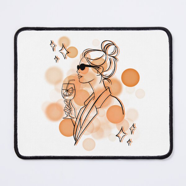 Item preview, Woman with a Drink Outline in Orange Tones - Lineart Illustration designed and sold by iamKRUK.