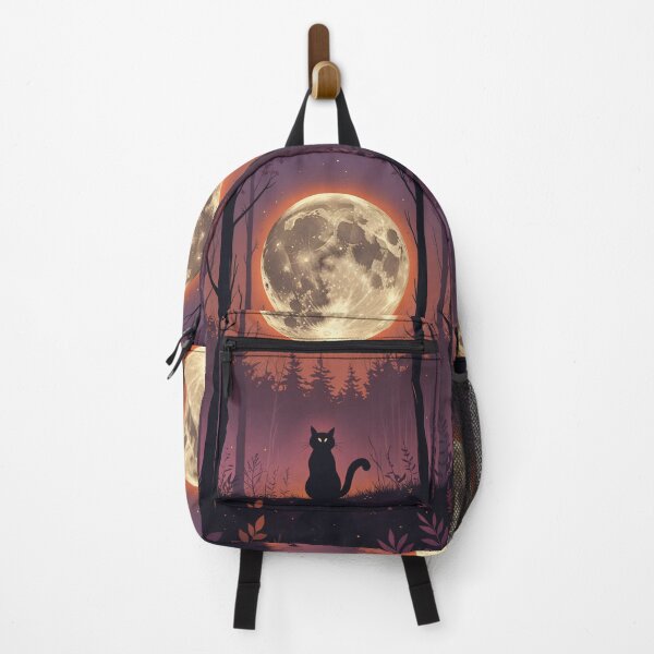 Item preview, Mystic Black Cat Under Full Moon designed and sold by KiraChie.
