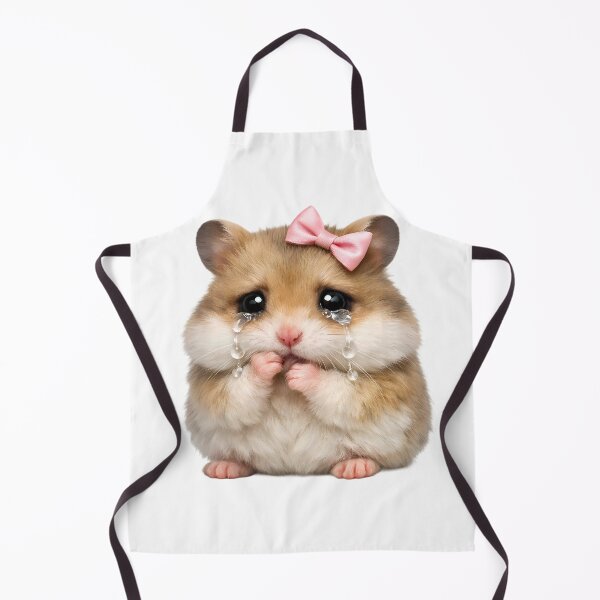 Item preview, Sad Hamster with Pink Bow - Cute Viral Meme Sticker designed and sold by Art-Selling.