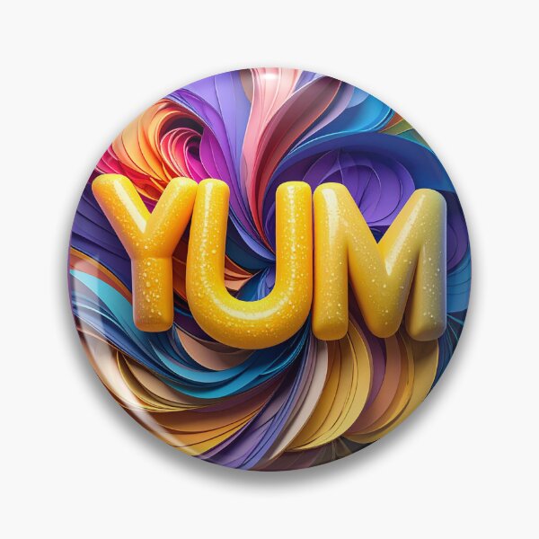 Item preview, Futuristic 3D YUM Bubble Chrome Typography Art designed and sold by icemanphotos.