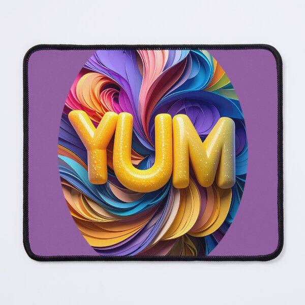 Item preview, Futuristic 3D YUM Bubble Chrome Typography Art designed and sold by icemanphotos.