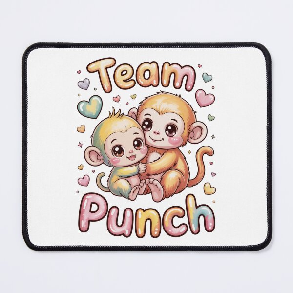 Item preview, Team Punch – Kawaii Fluffy Golden Mama Monkey Hugging Yellow Green Baby Pastel Rainbow Tee designed and sold by DarylWelsh2024.