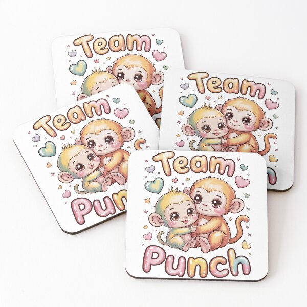 Item preview, Team Punch – Kawaii Fluffy Golden Mama Monkey Hugging Yellow Green Baby Pastel Rainbow Tee designed and sold by DarylWelsh2024.