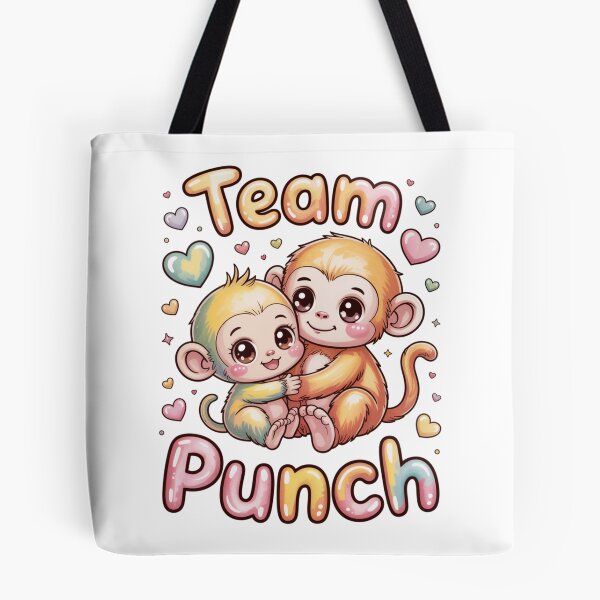 Item preview, Team Punch – Kawaii Fluffy Golden Mama Monkey Hugging Yellow Green Baby Pastel Rainbow Tee designed and sold by DarylWelsh2024.