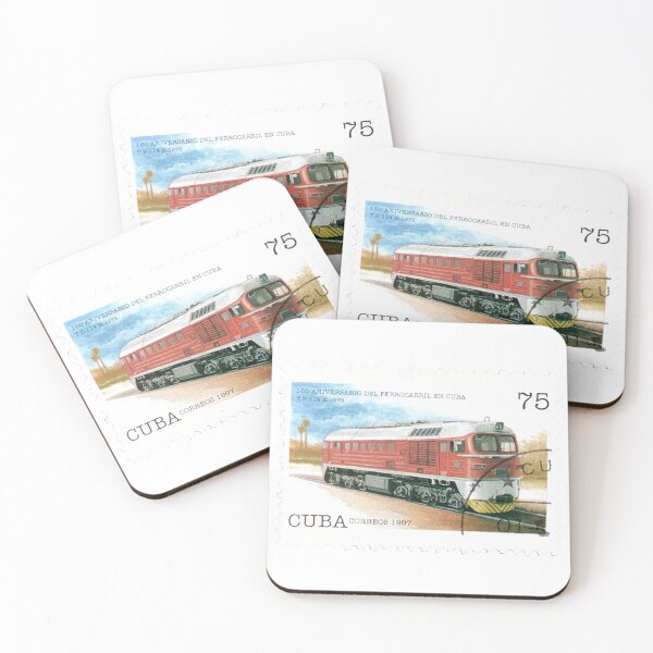Item preview, Cuba Red 1997 Train Railway Postage Stamp designed and sold by red-amber65.